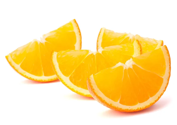 Four orange fruit segments or cantles — Stock Photo, Image