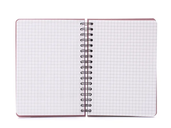 Cuaderno abierto comprobado en blanco — Foto de Stock