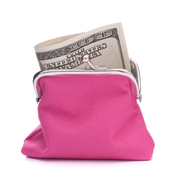 stock image Purse with hundred dollar banknote