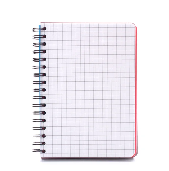 Cuaderno abierto comprobado en blanco —  Fotos de Stock