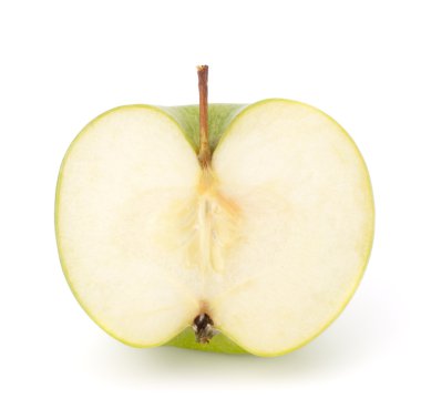 Green apple half clipart