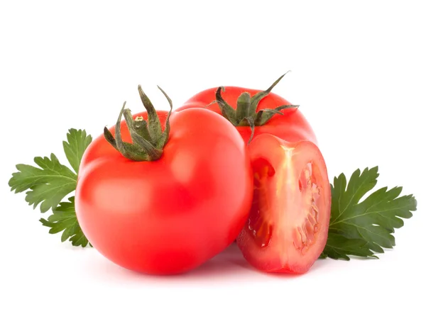 Tomaat groenten en peterselie bladeren stilleven — Stockfoto