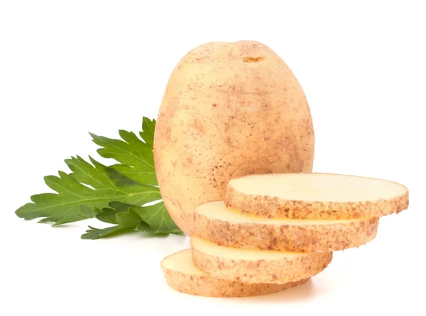 Potatisknölar och persilja blad — Stockfoto