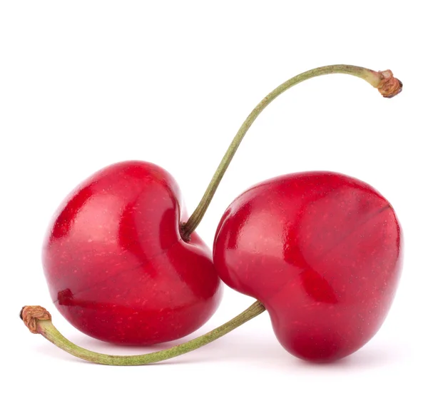 Дві вишневі ягоди у формі серця — стокове фото