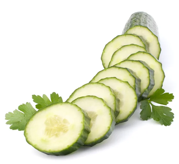 Plakjes komkommer — Stockfoto