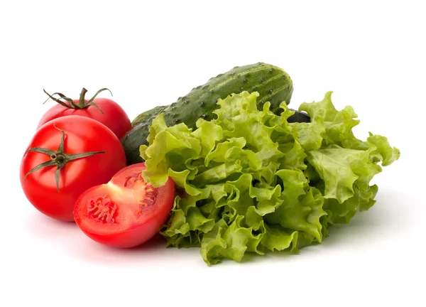 Tomat, agurk- og salatagurk – stockfoto
