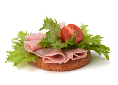 Healthy sandwich with vegetable and smoked ham clipart