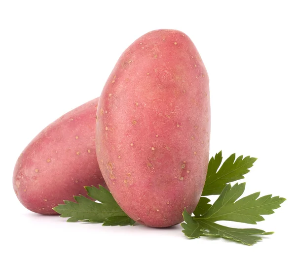 Nya potatis rotsaker och persilja blad — Stockfoto