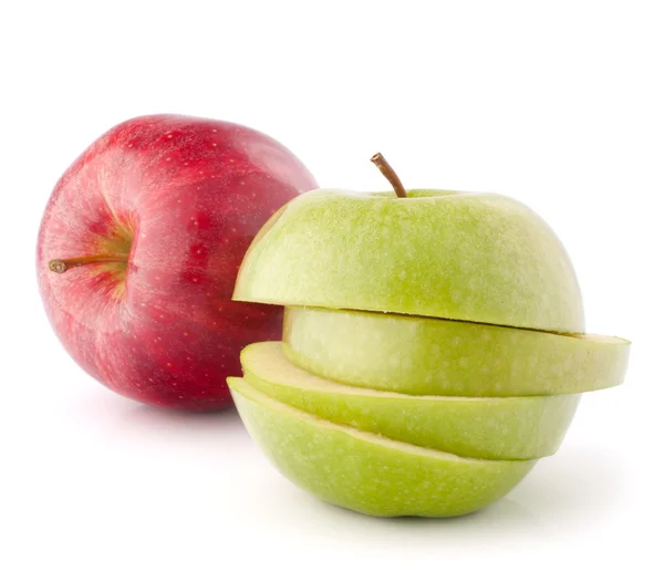 stock image Red and green sliced apples