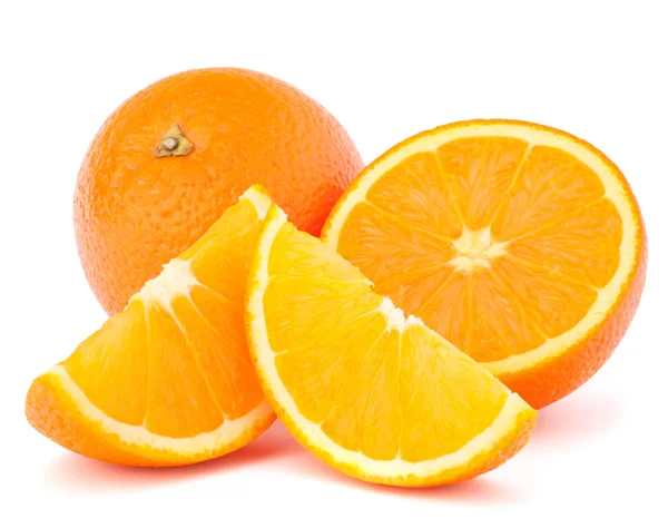 Whole orange fruit and his segments or cantles Stock Photo