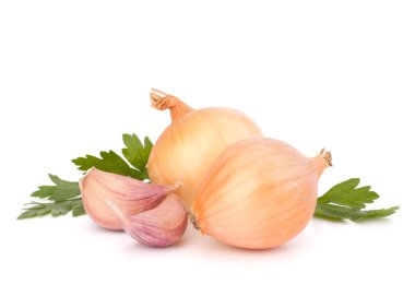 Onion and garlic clove