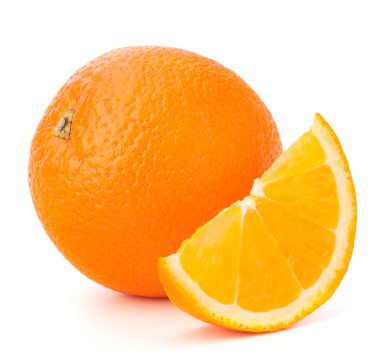 Whole orange fruit and his segment or cantle clipart