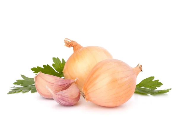 Onion and garlic clove — Stockfoto