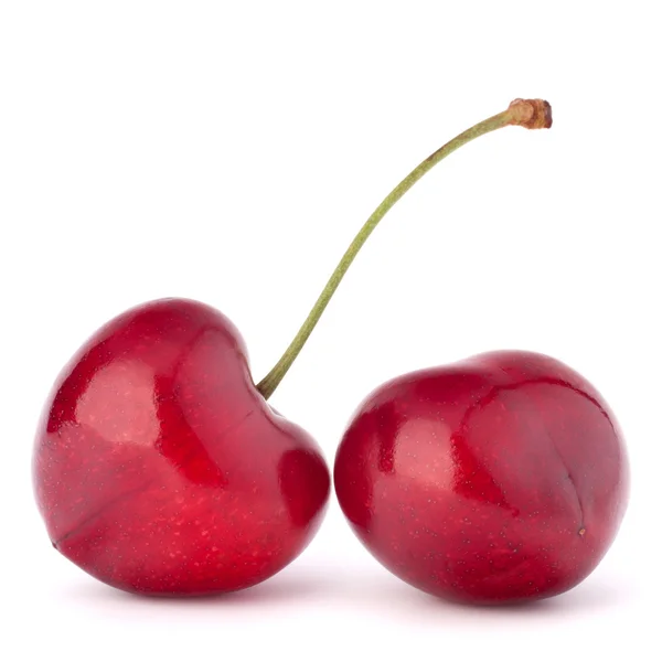 Duas cerejas em forma de coração — Fotografia de Stock