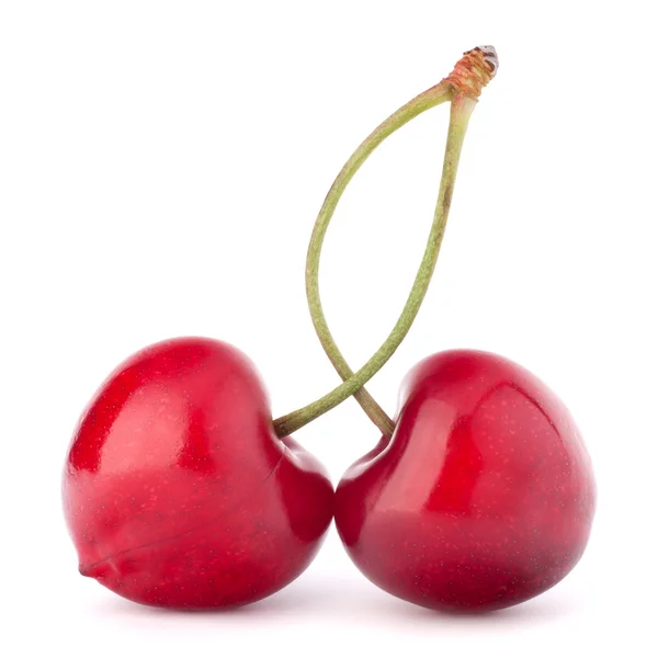 Дві вишневі ягоди у формі серця — стокове фото