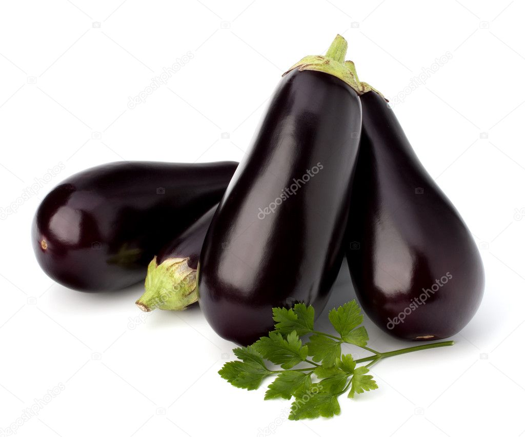 Eggplant or aubergine and parsley leaf