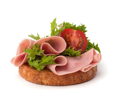 Healthy sandwich with vegetable and smoked ham clipart