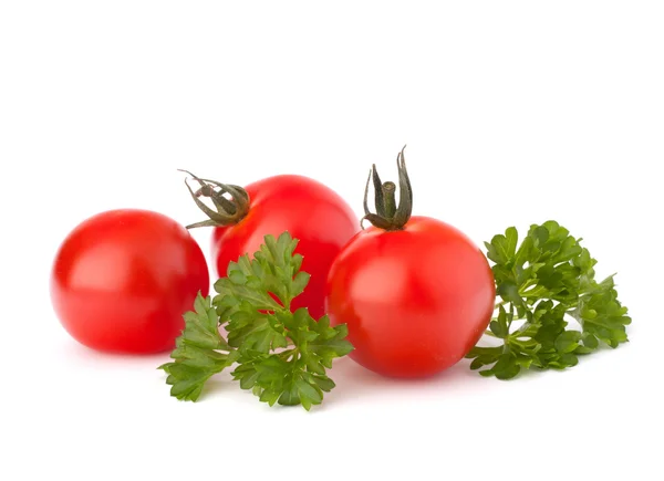Küçük cherry domates, maydanoz, baharatlar — Stok fotoğraf