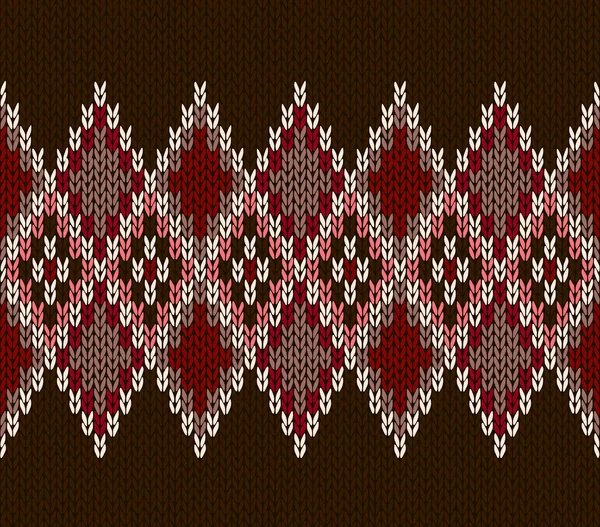 Stil sömlös rosa brun röd färg Stickat mönster — Stock vektor