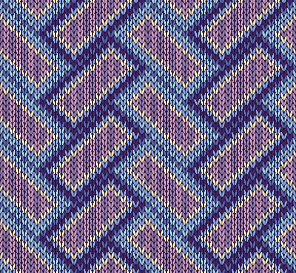 风格无缝粉色蓝色黄色彩色针织的图案 — 图库矢量图片