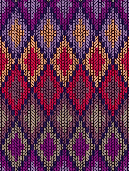 Style sans couture couleur tricoté motif d'ornement — Image vectorielle