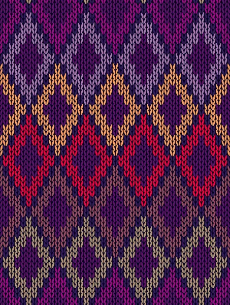 スタイル シームレスな色のニットの飾りパターン — ストックベクタ
