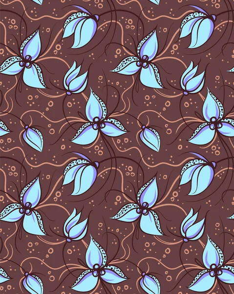 Motif sans couture fleurs d'orchidée rose — Image vectorielle