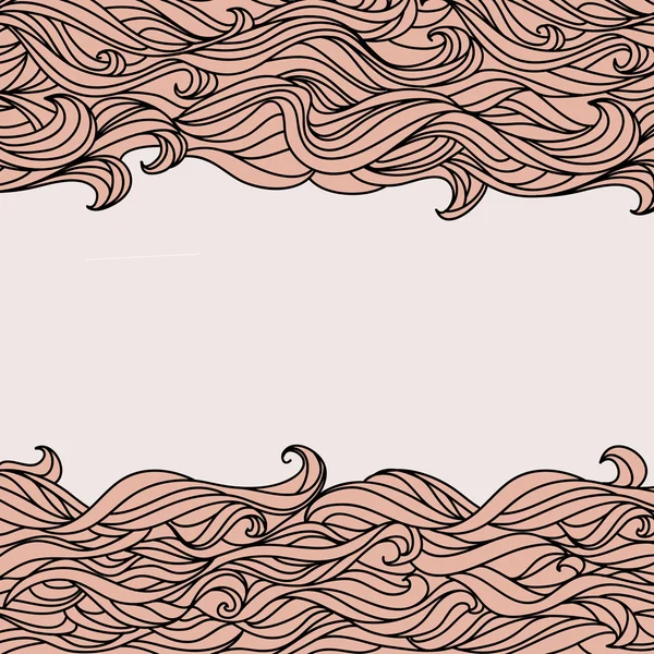 Style Waves Abstract Hand-Drawn Pattern Background, Template Fra — Stock Vector