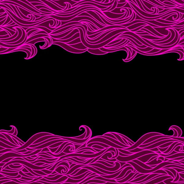Abstrakt svart rosa banner våg gränsen bakgrunden — Stock vektor