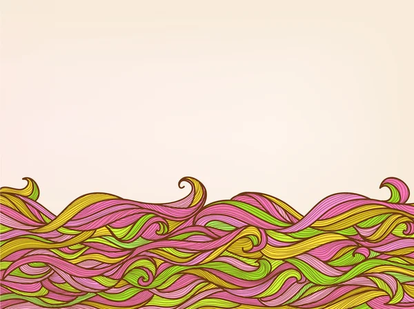Тло абстрактних хвиль, Вектор Барвистий малюнок вручну — стоковий вектор