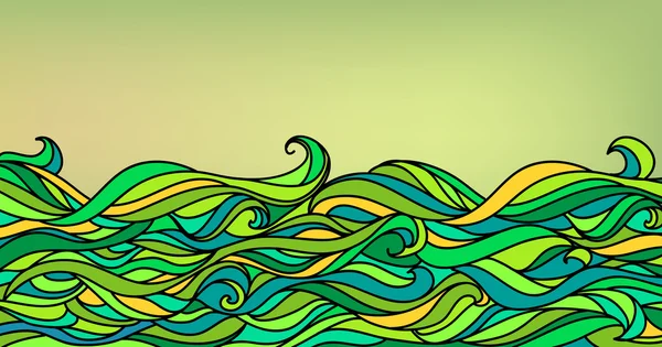Абстрактний фон хвилі, векторні синій зелений помаранчевий барвисті Хан — стоковий вектор