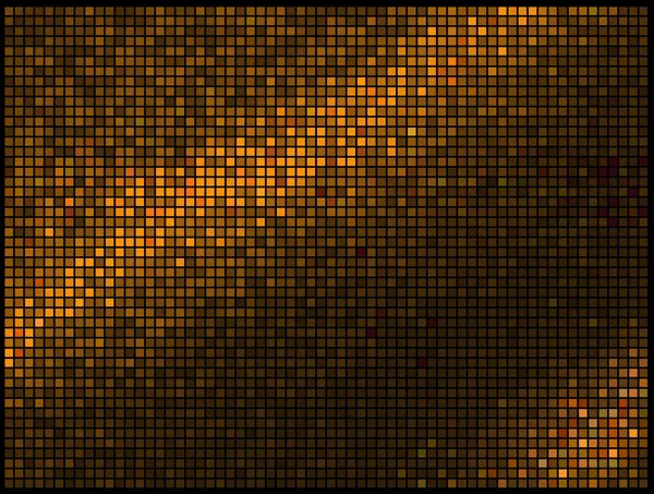 抽象灯金多色迪斯科背景。正方形像素 — ストックベクタ