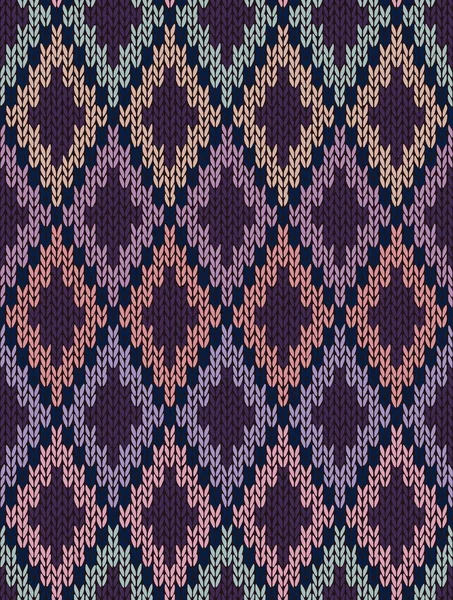 Pletené vlněné bezešvé Žakarové ornament texturu. tkaniny barvy tra — Stockový vektor