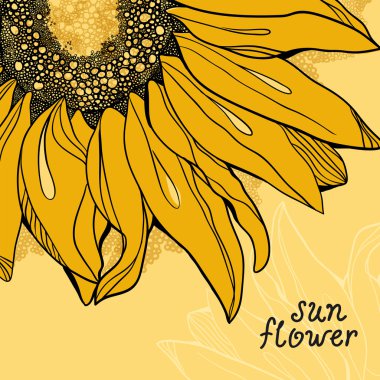 Sunflower background greetings card clipart