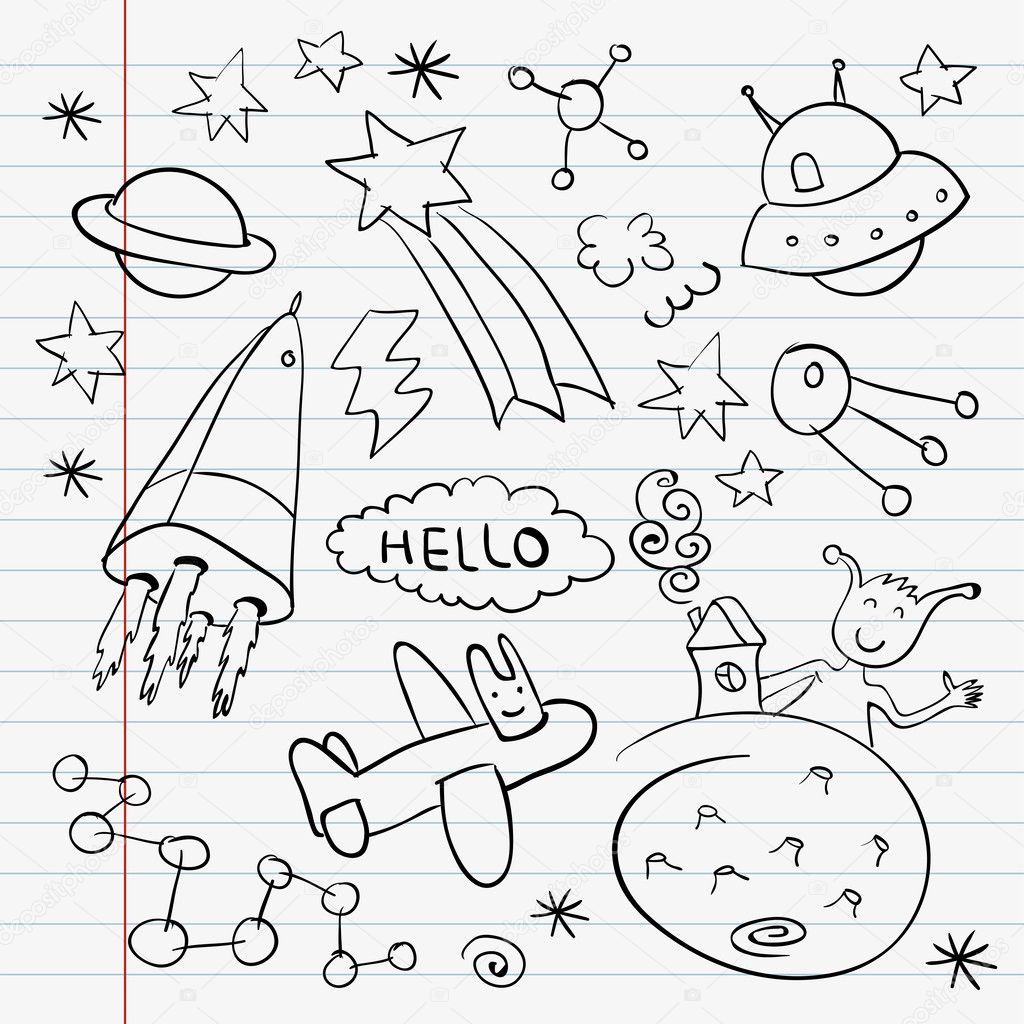 Outer space doodle notebook set