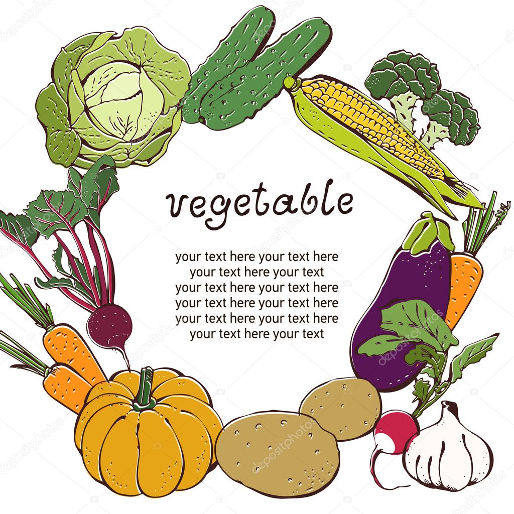 Vegetable background with text frame