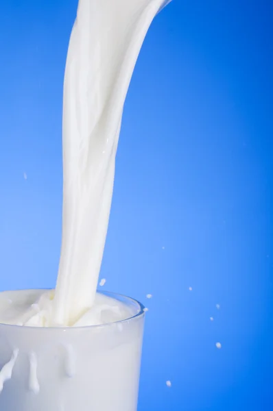 Наливать молоко — стоковое фото