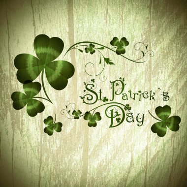 St.Patrick day greeting with shamrocks clipart