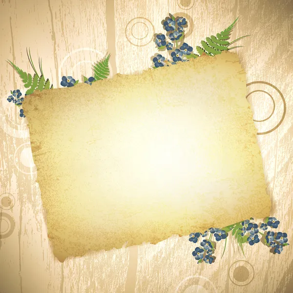 Урожай гранжевий папір на дерев'яному фоні — стоковий вектор