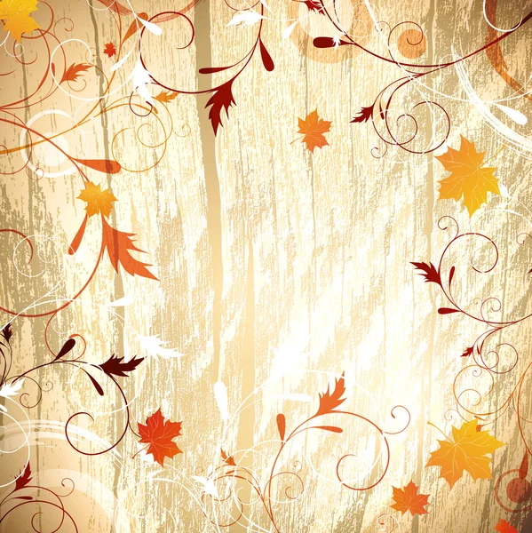 Осенний деревянный фон — стоковый вектор