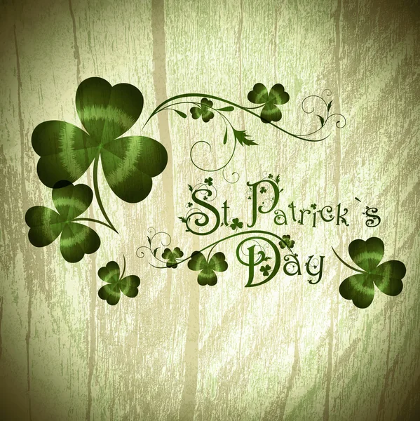 St Patrick dag begroeting met shamrocks — Stockvector