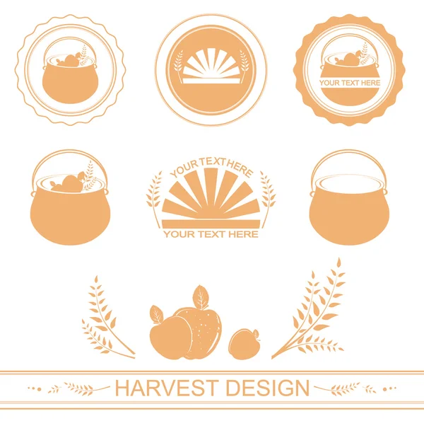 Different harvest designs — Stock Vector