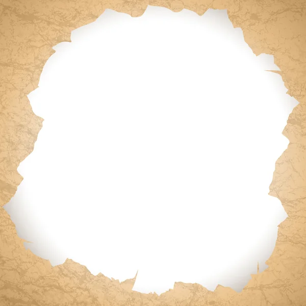 Vintage torn paper hole — Stock Vector