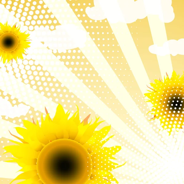 Sonnenblumen Hintergrund — Stockvektor