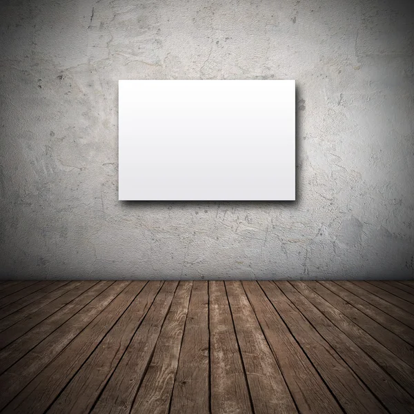White canvas on dirty wall — Stock Photo, Image