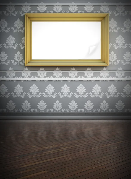 Weiße Leinwand an der Wand — Stockfoto