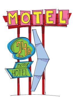 Motel sign clipart