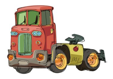 Vintage semitrailer clipart