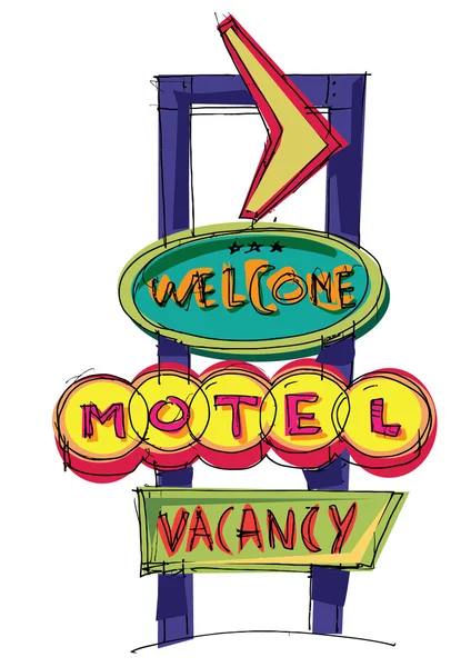 Assinatura do motel — Vetor de Stock