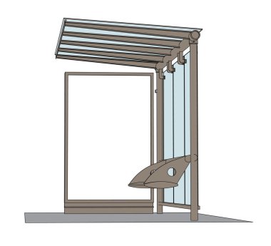 Contemporary bus stop billboard blank clipart